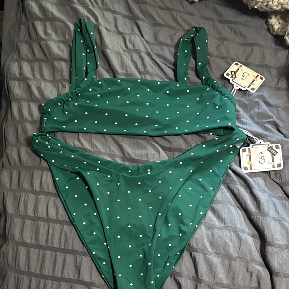 Grey Bandit x Ana 4.0 collab Green Polka Dot Bikini - Picture 1 of 4